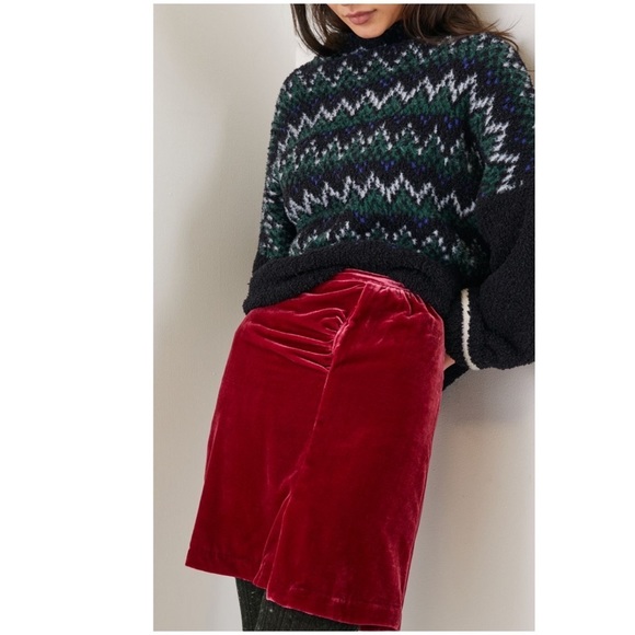 NWT Anthropologie Mini Velvet Skirt Raspberry New - Picture 2 of 7